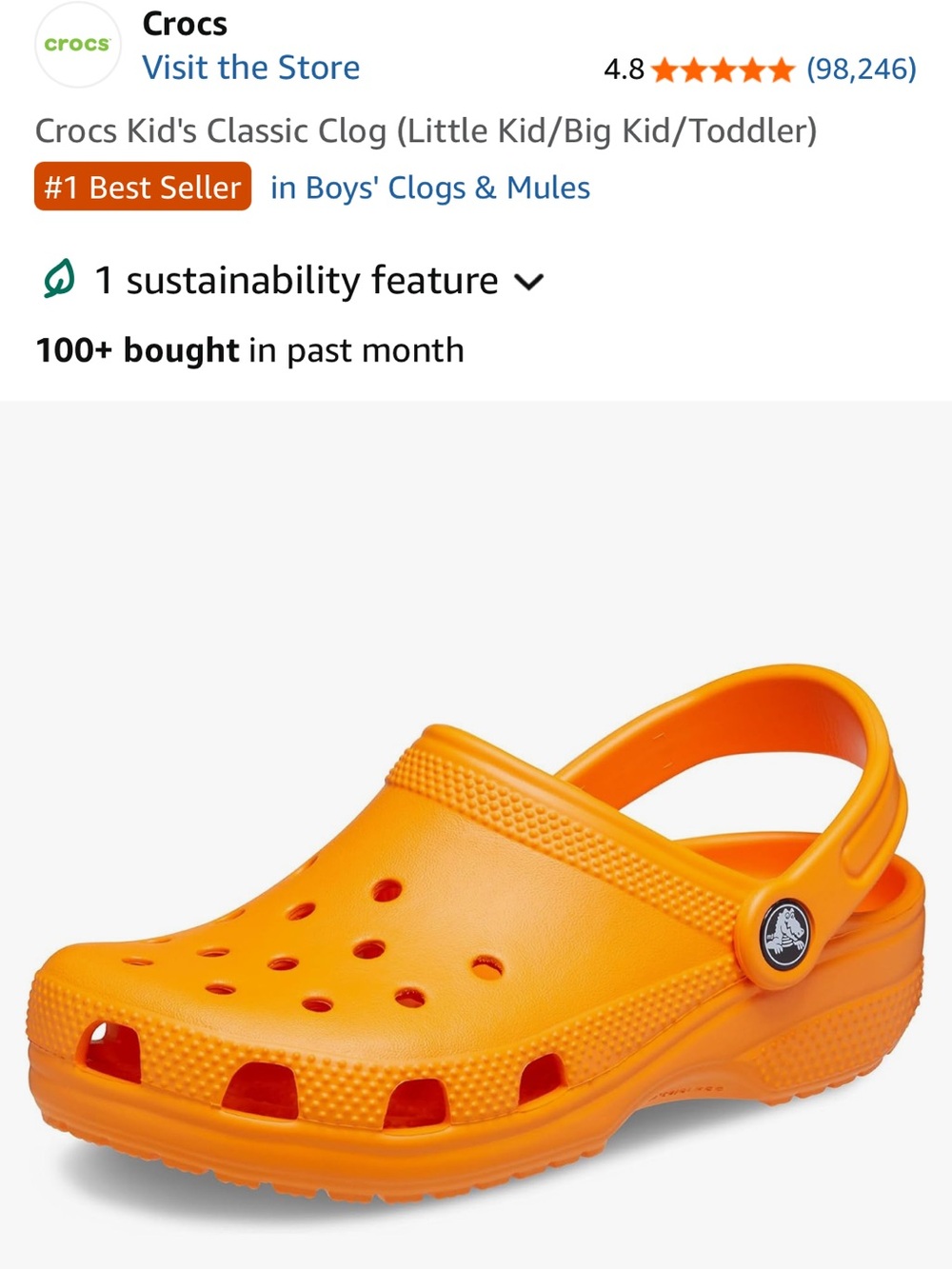 CROCS Kid’s Classic Clog - sz Junior 2 - Picture 2 of 16